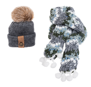 Wine Bottle Toque and Scarf Set