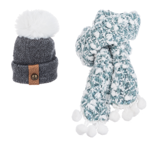 Wine Bottle Toque and Scarf Set