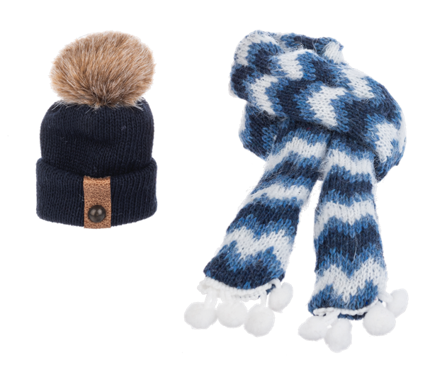 Wine Bottle Toque and Scarf Set