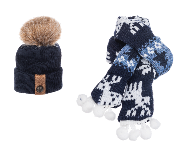 Wine Bottle Toque and Scarf Set