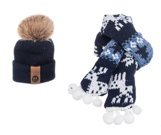 Wine Bottle Toque and Scarf Set