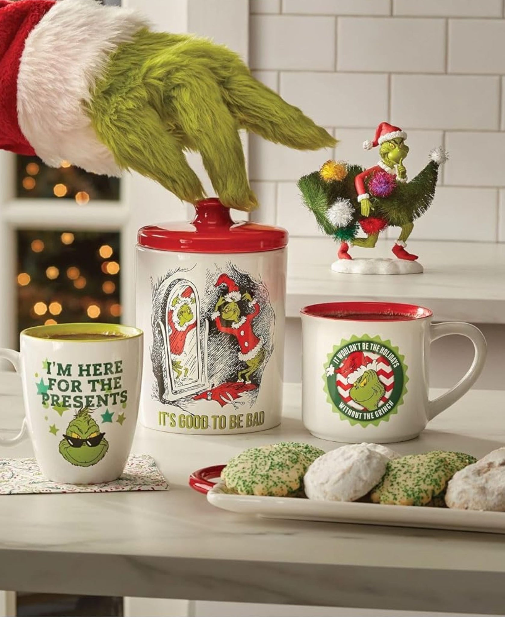 Department 56 The grinch Classic Santa Grinch Med Canister