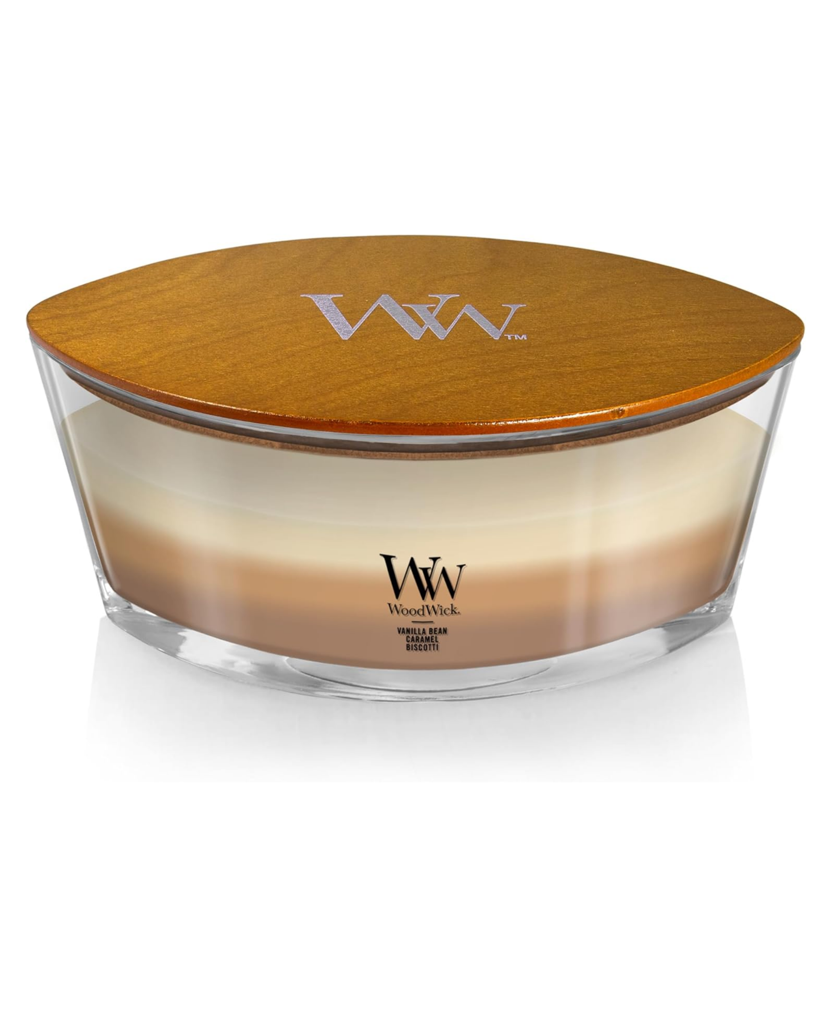WoodWick Café Sweets Trilogy Candle - Ellipse (Vanilla Bean, Caramel & Biscotti)