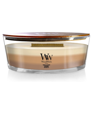 WoodWick Café Sweets Trilogy Candle - Ellipse (Vanilla Bean, Caramel & Biscotti)