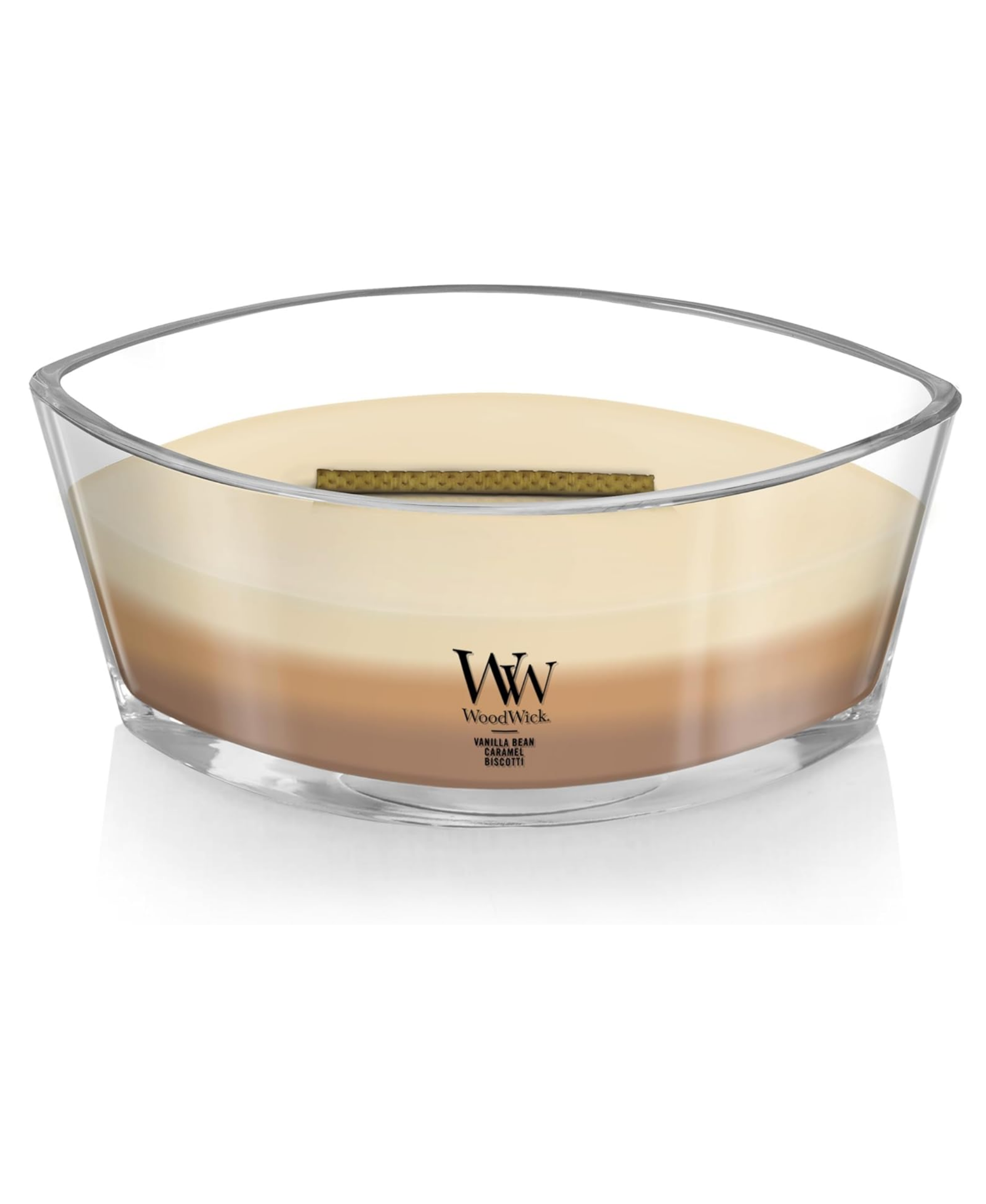 WoodWick Café Sweets Trilogy Candle - Ellipse (Vanilla Bean, Caramel & Biscotti)