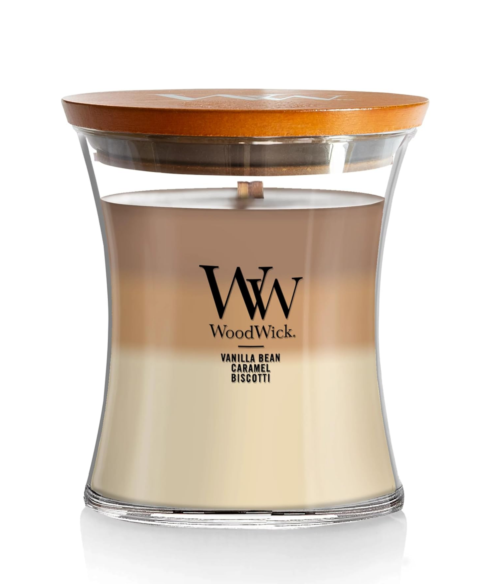 WoodWick Café Sweets Trilogy Candle - Medium (Vanilla Bean, Caramel & Biscotti)