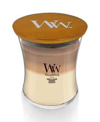 WoodWick Café Sweets Trilogy Candle - Medium (Vanilla Bean, Caramel & Biscotti)