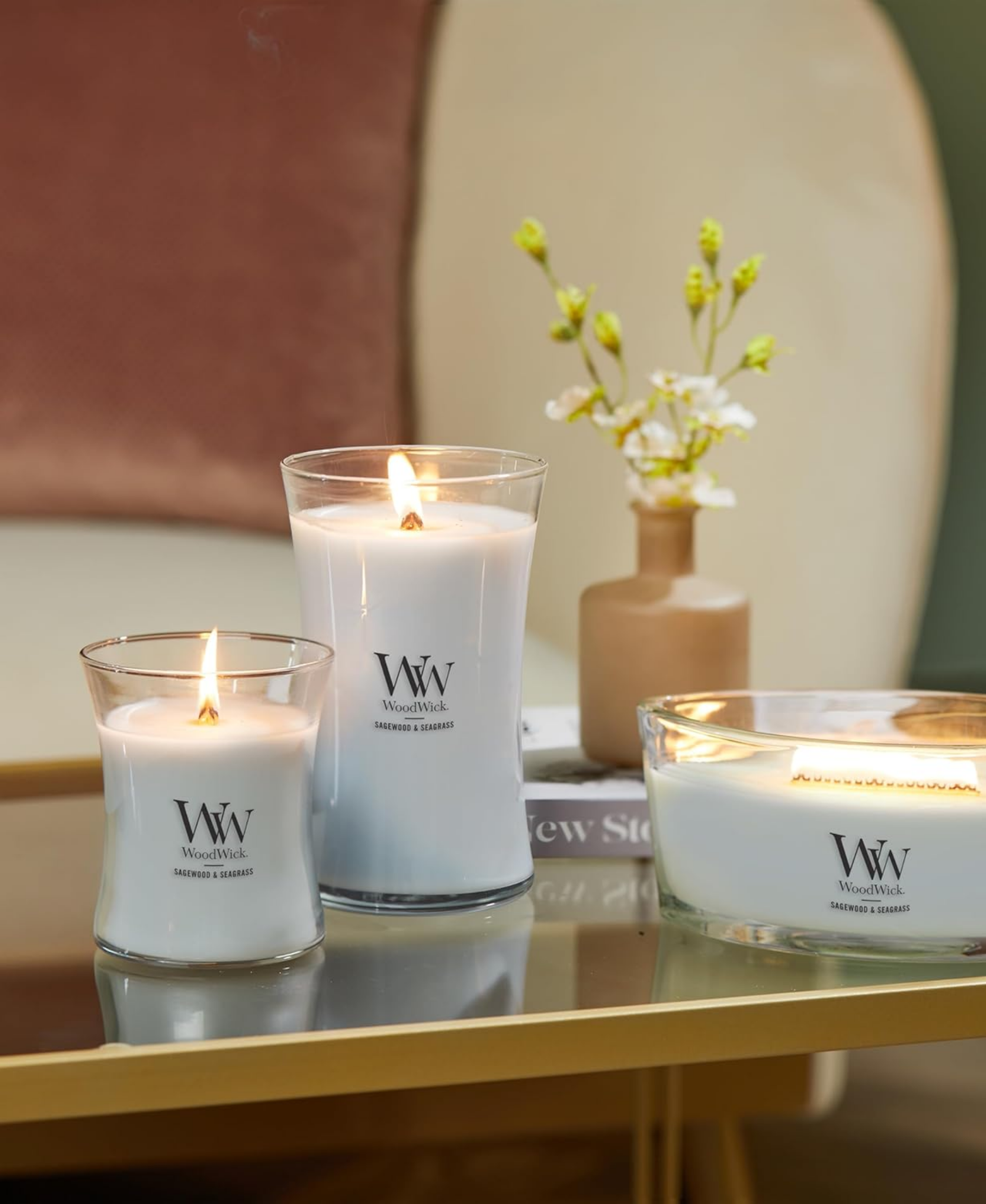WoodWick Sagewood & Seagrass Candle - Medium