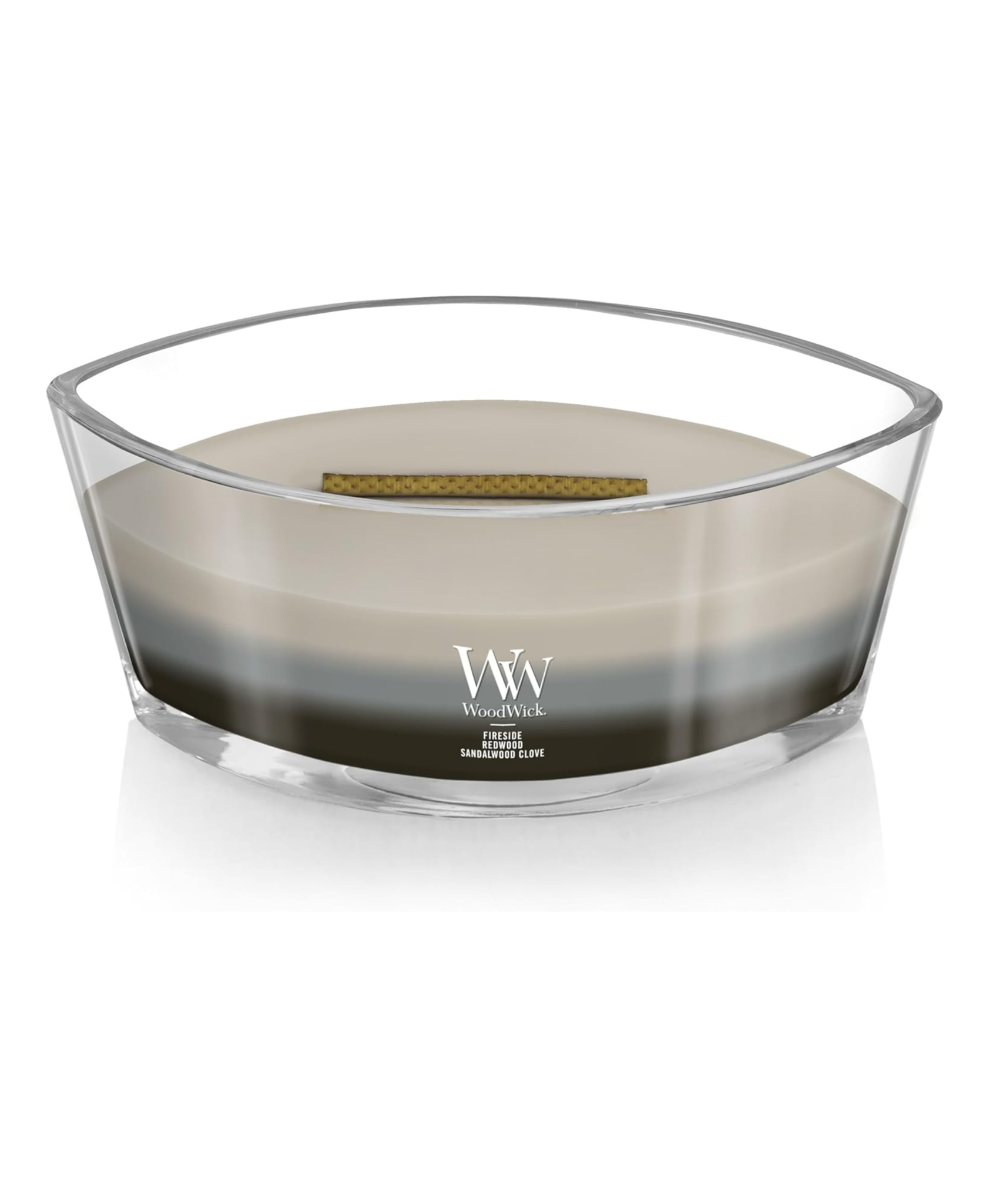 WoodWick Warm Woods Trilogy Candle - Ellipse (Fireside, Redwood & Sandalwood Clove)