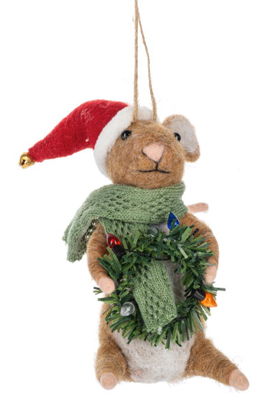 Wool Holiday Mice Ornaments