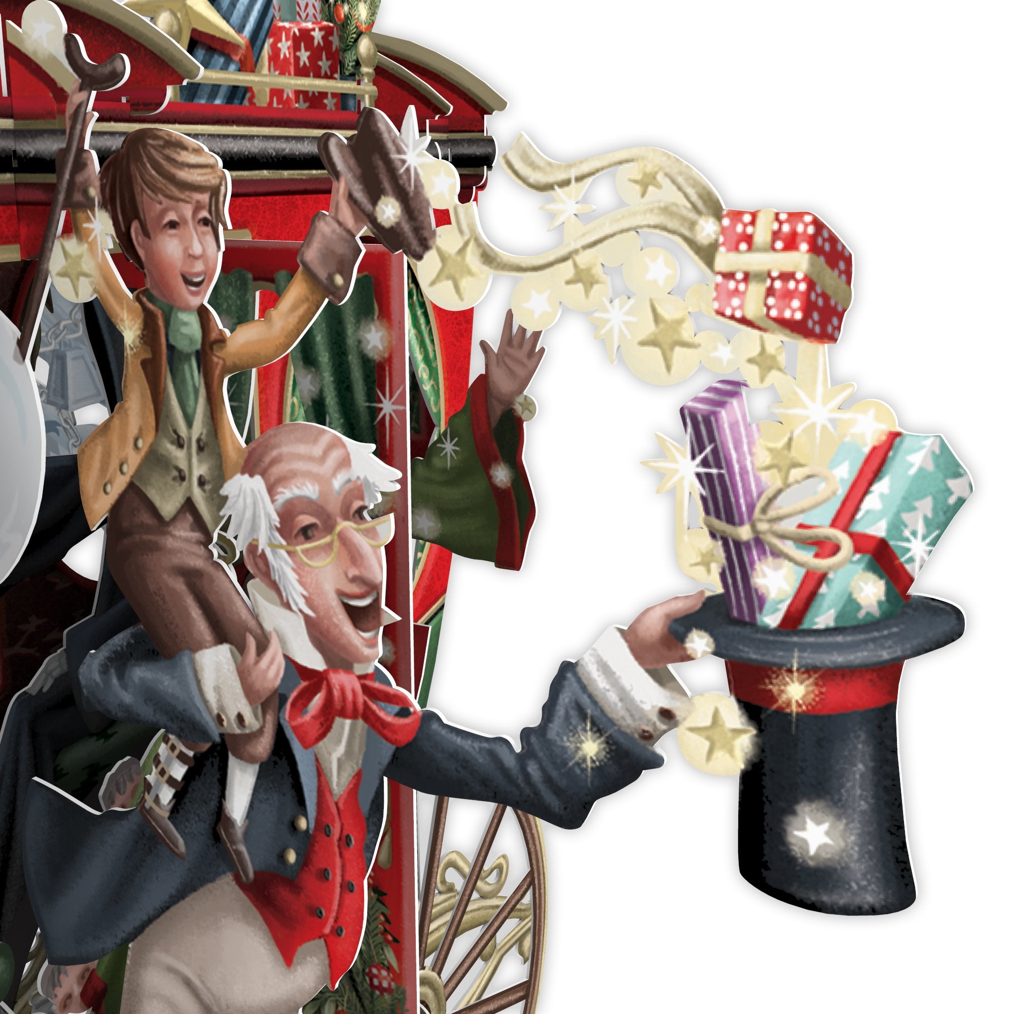 Me & McQ Christmas Carol 3D Pop Up Christmas Card