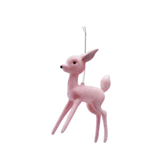 Pink Glitter Deer Ornament
