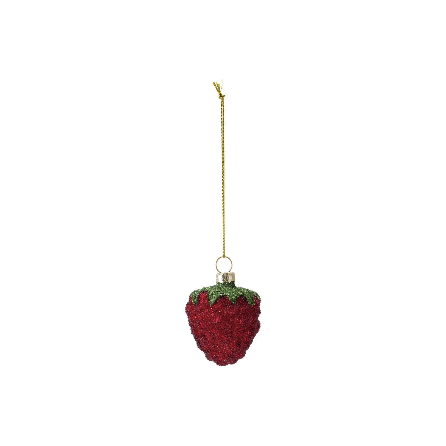 Glass Beaded Strawberry Ornament