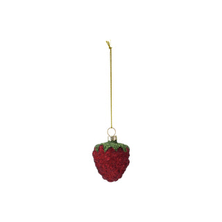 Glass Beaded Strawberry Ornament