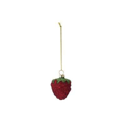 Glass Beaded Strawberry Ornament