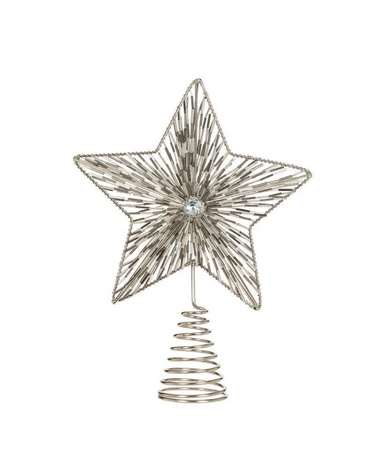 Bead Star Tree Topper - Silver