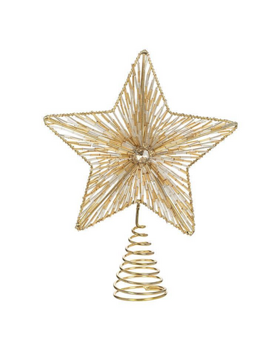 Bead Star Tree Topper - Gold