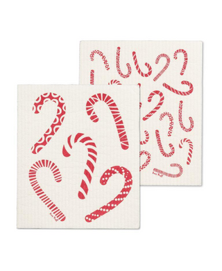 Candy Cane Dishcloths - Set of 2