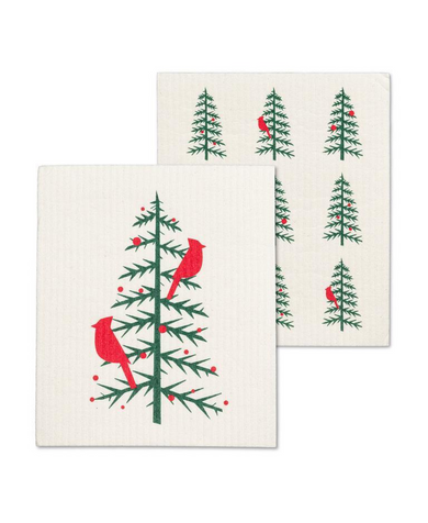 Cardinals In Tree Dishcloths - Set of 2