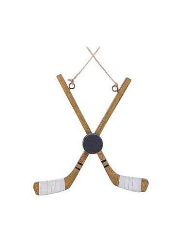 Crossed Stick And Puck Ornament