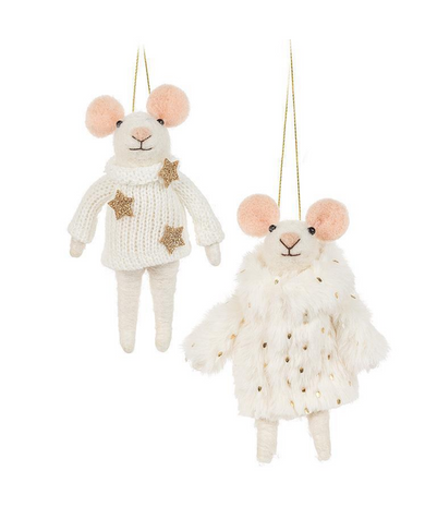 Fancy Winter Mouse Ornaments