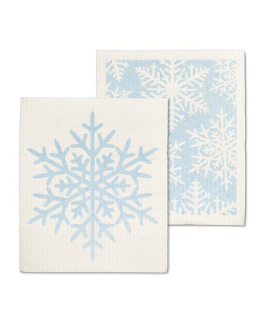 Glitter Snowflake Dishcloths - Set of 2