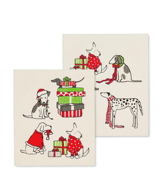 Holiday Dogs Dishcloths - Set of 2