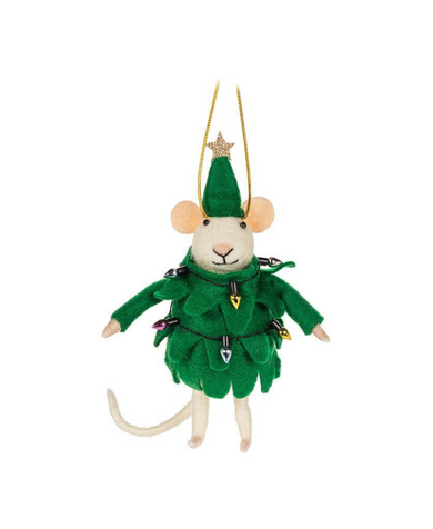 Mouse in Tree Suit Ornament