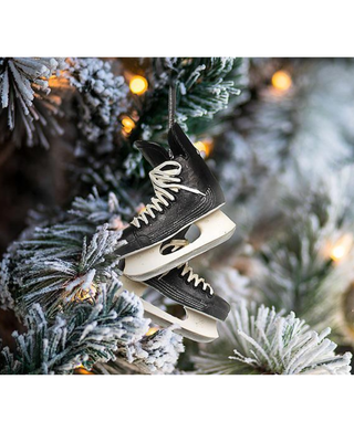 Pair Of Black Hockey Skates Ornament