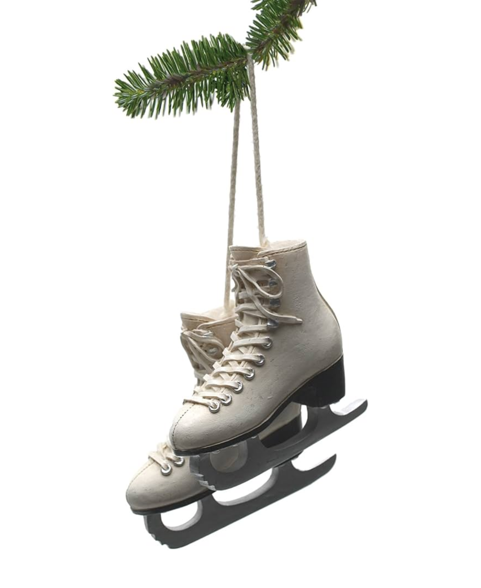 Pair of Ivory Figure Skates Ornament