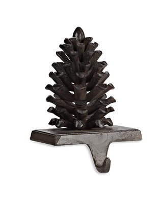 Pinecone Stocking Holder - Dark Brown