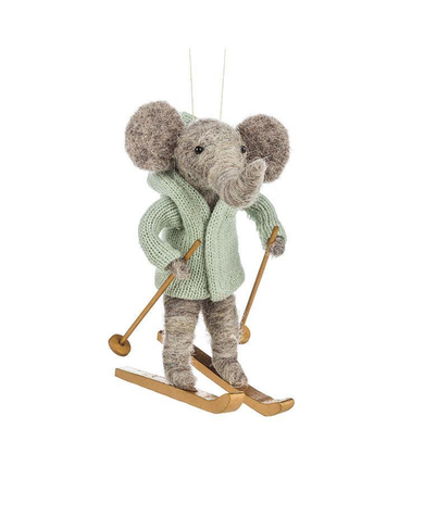 Skiing Elephant Ornament