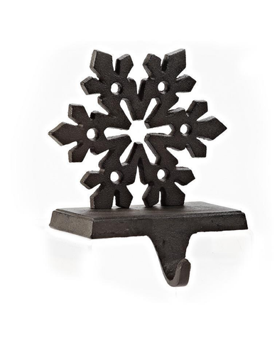 Snowflake Stocking Holder - Dark Brown