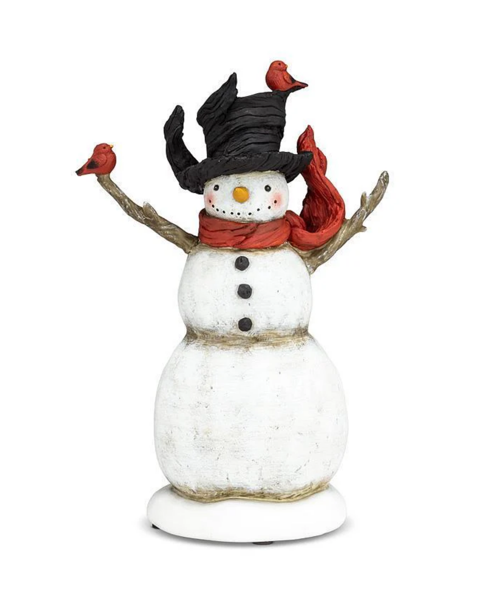 Snowman With Cardinals Figurine