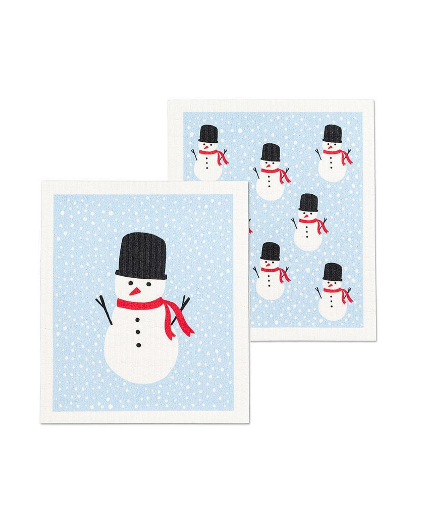 Square Hat Snowman Dishcloths - Set of 2