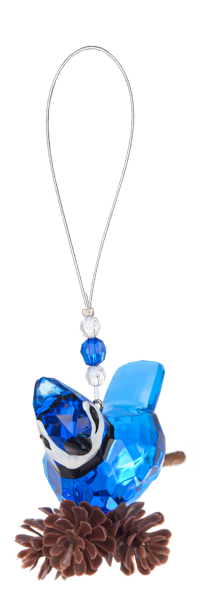 Crystal Expressions Winter Pinecone Blue Jay Ornament