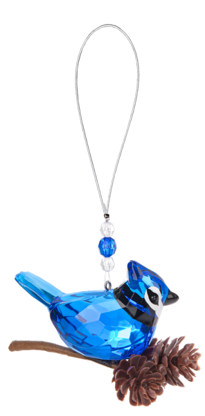 Crystal Expressions Winter Pinecone Blue Jay Ornament