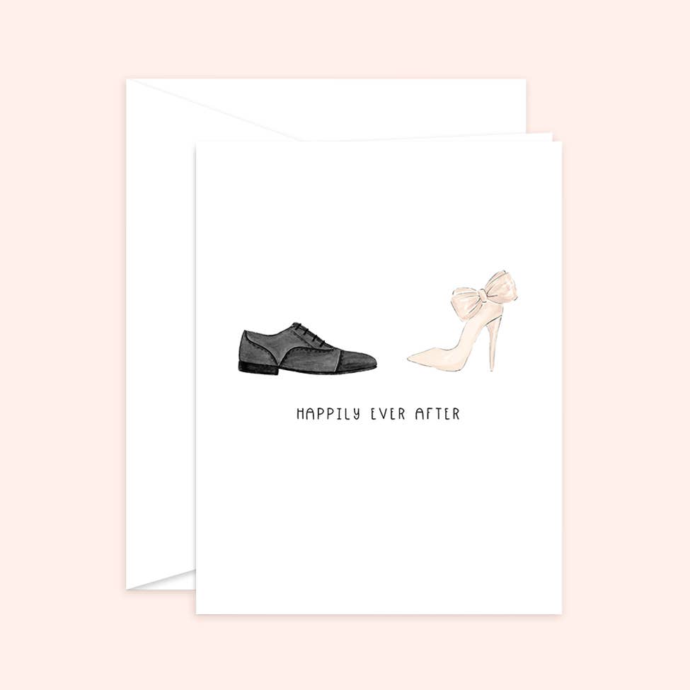 Happily Ever After Mr + Mrs Newlywed Card Blank