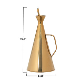 Stainless Steel Oil Cruet - Gold Finish