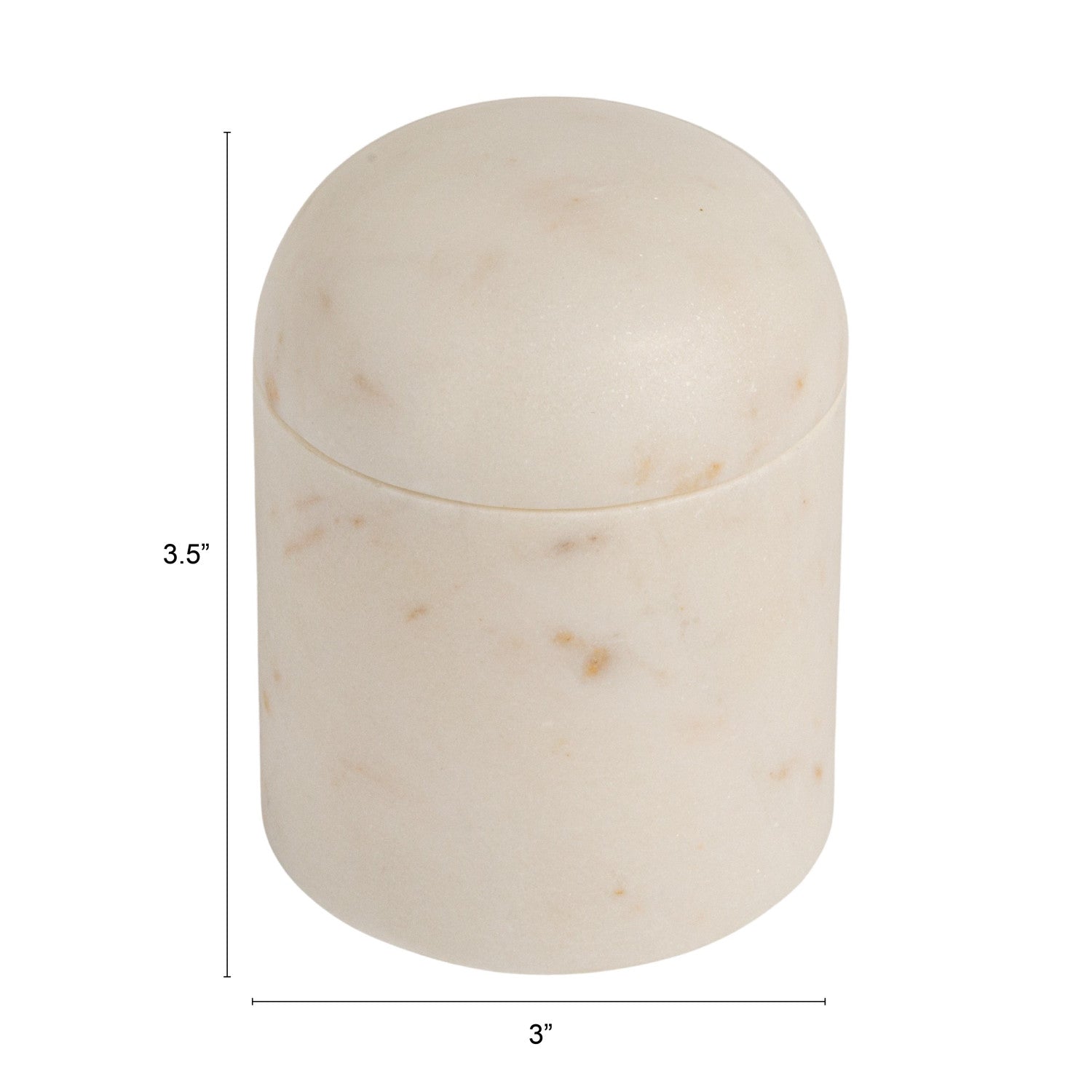 Marble Container with Lid - White