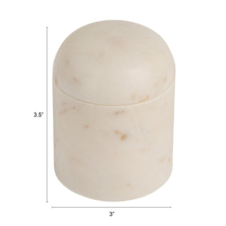 Marble Container with Lid - White