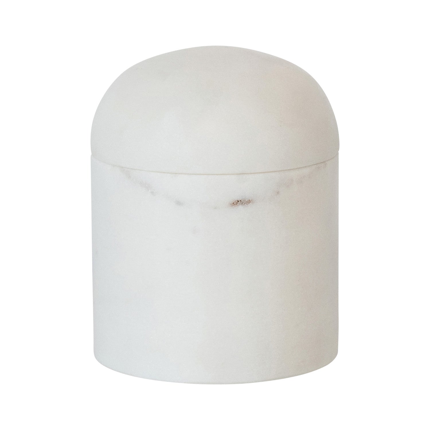 Marble Container with Lid - White