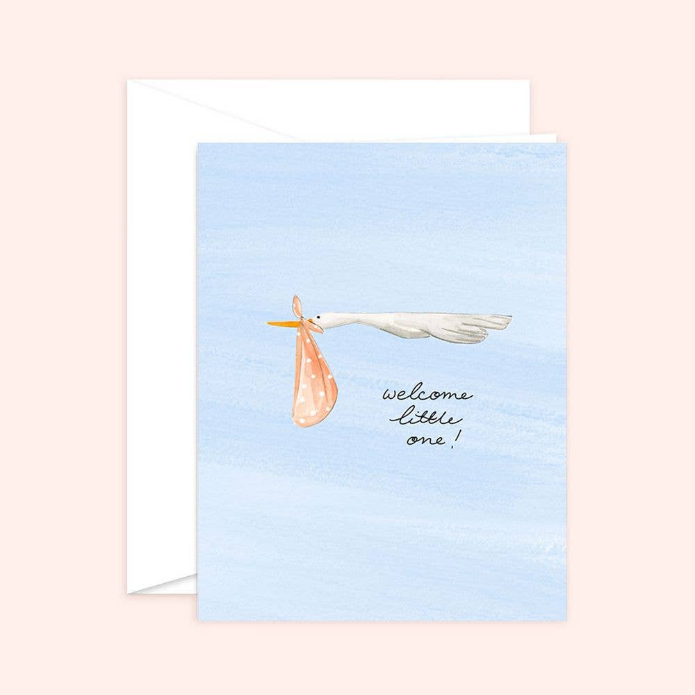 Welcome Little One Baby Card Blank