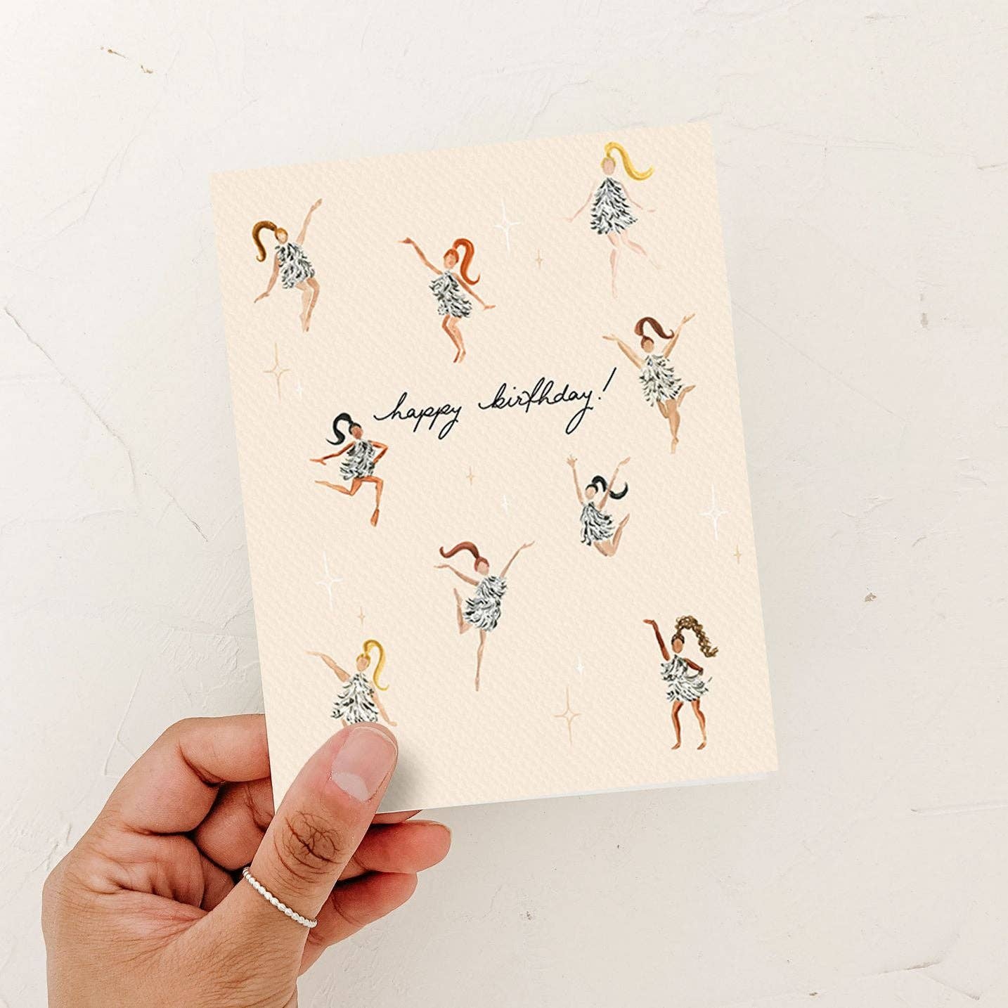 Birthday Disco Girls Card Blank