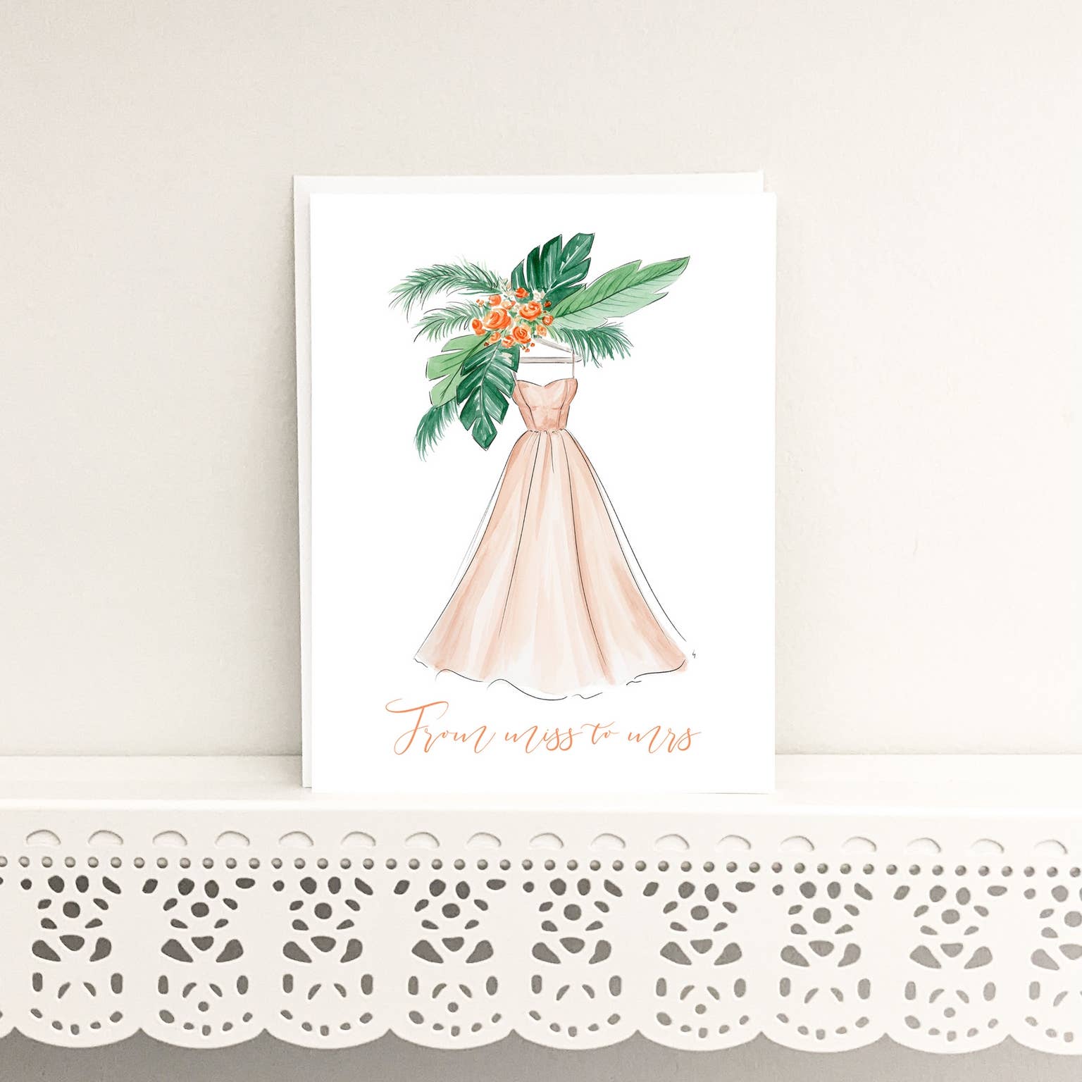 Miss to Mrs. - Bridal Shower, Newly Engaged Card Blank
