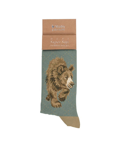 Wrendale Designs 'In My Footsteps' Bear Men's Socks