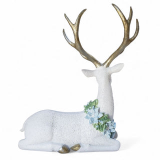 Deer With Blue Floral Wreath