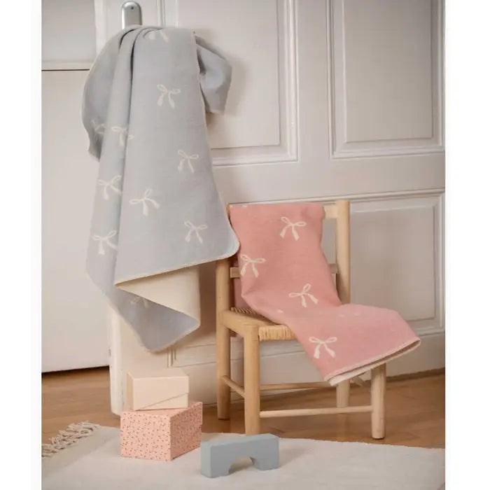 David Fussenegger Juwel Bows Allover Baby Blanket Rose 90x70 cm