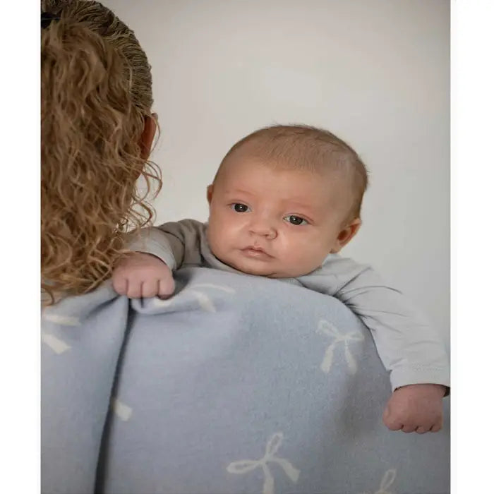 David Fussenegger Juwel Bows Allover Baby Blanket Light Blue 90x70 cm