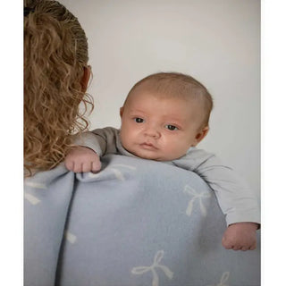 David Fussenegger Juwel Bows Allover Baby Blanket Light Blue 90x70 cm